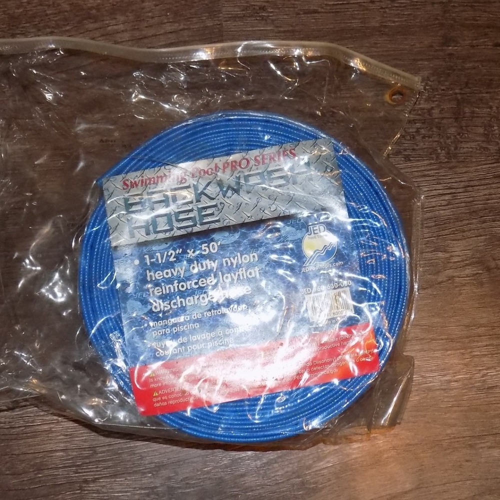 JED Pool Tools Backwash Hose Unisex 1-1/2"x50' Blue New 60-630-050 Heavy Duty